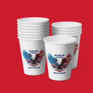 Personalised Patriotic Colours America Bold Eagle Paper Cups
