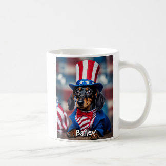 Personalised Patriotic Dachshund Mug