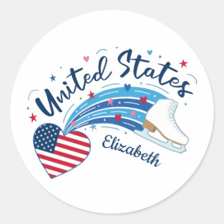 Personalised Patriotic Figure Skating Sticker