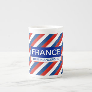 Personalised Patriotic France Flag Bone China Mug