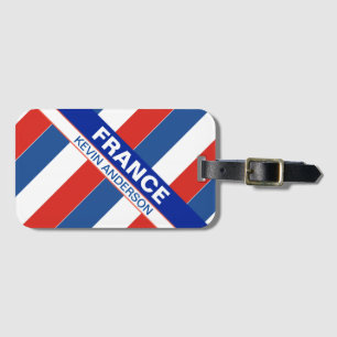 Personalised Patriotic France Flag Luggage Tag