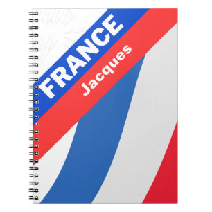 Personalised Patriotic France Flag  Notebook