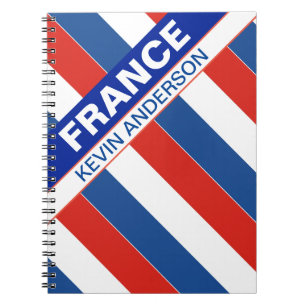 Personalised Patriotic France Flag Notebook