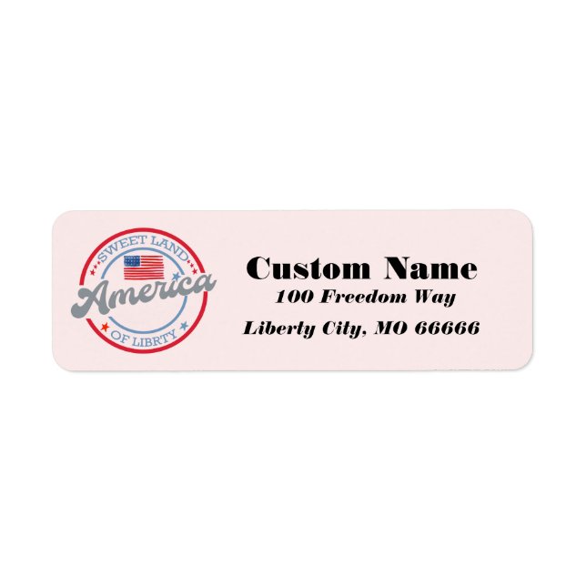Personalised Patriotic Message Address Labels (Front)