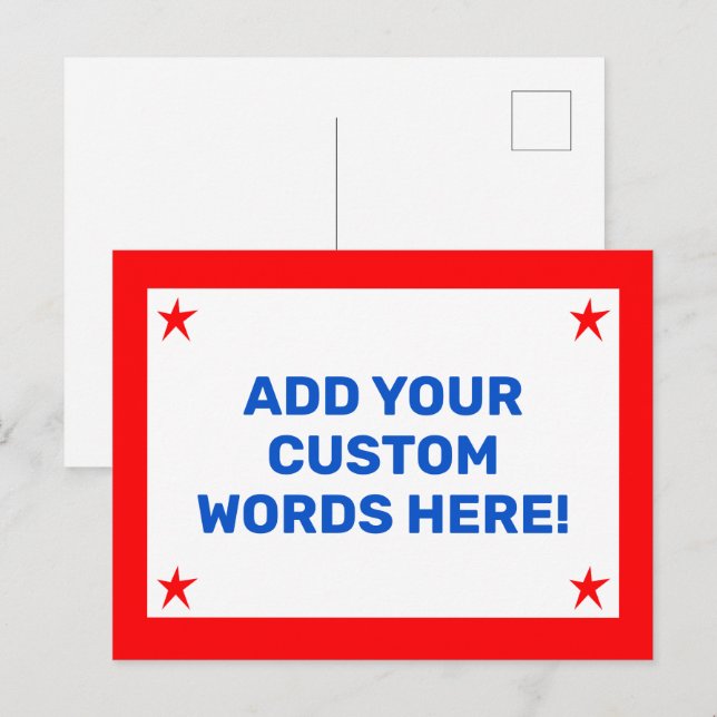 Personalised Patriotic Postcard (Front/Back)