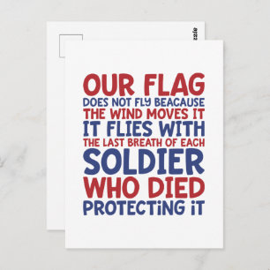 Personalised Patriotic Soldier Quote Postcard