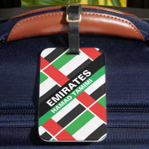 Personalised Patriotic United Arab Emirates Flag Luggage Tag