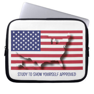 Personalised Patriotic USA AMERICAN Flag Laptop Sleeve