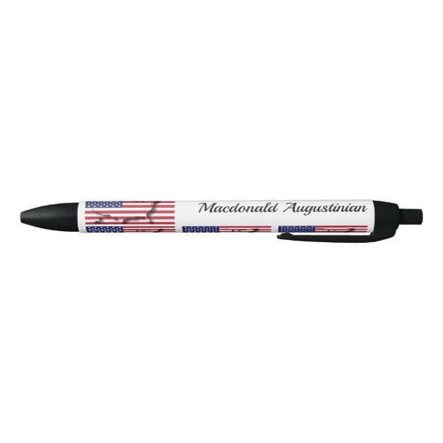 Personalised | Patriotic | USA Flag Black Ink Pen (Bottom)