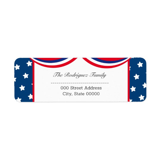 Personalised Patriotic USA Return Address (Front)