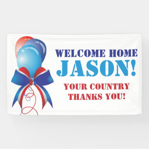 Personalised Patriotic Welcome Home Military Banner