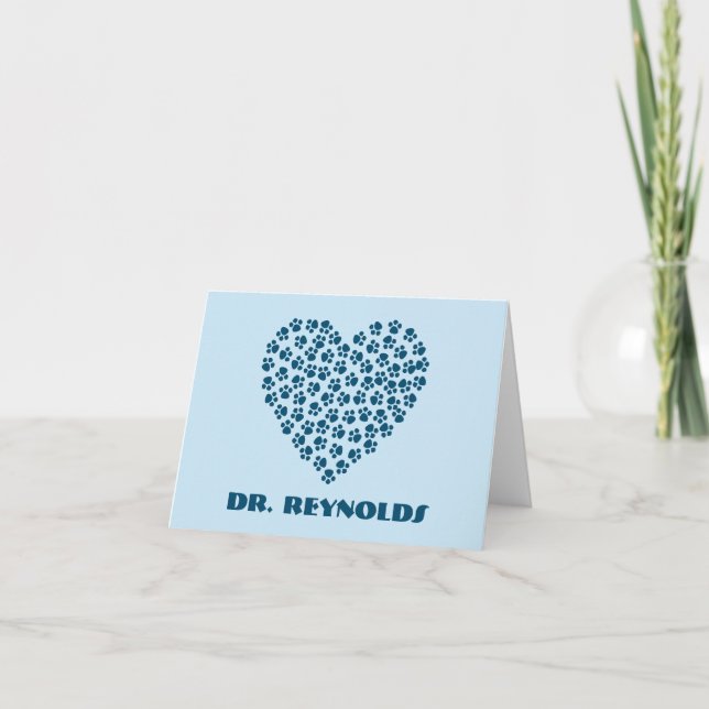 Personalised Paw Print Blank Note Cards (Front)