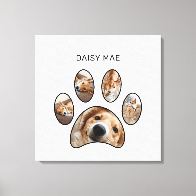 Personalised Paw Print Custom Pet Photo Collage (Front)