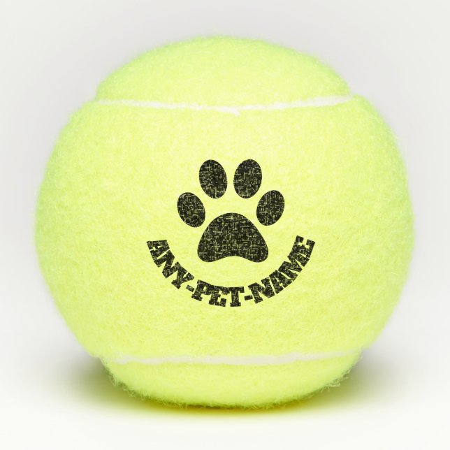 Personalised Paw Print Dog Ball (Front)