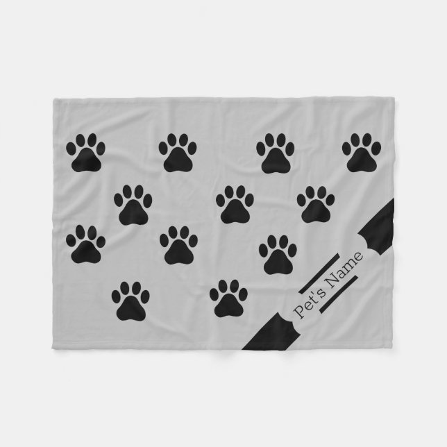 Personalised Paw Print Dog Blankets (Front (Horizontal))