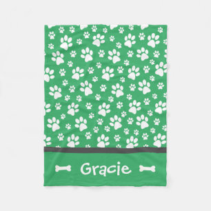 Personalised Paw Print Dog Fleece Blanket