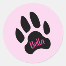 Personalised Paw Print Name Stickers
