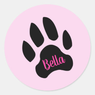Personalised Paw Print Name Stickers