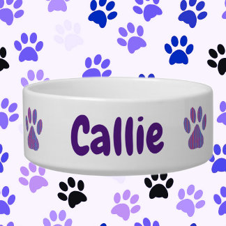 Personalised paw print  pet bowl
