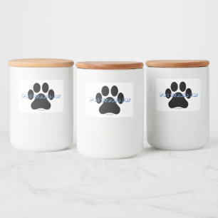 Personalised Paw Print Pet Treats Food Label Jar