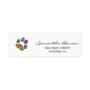 Personalised Paw Print Return Address