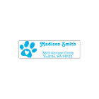 Personalised Paw Print with Heart Return Address