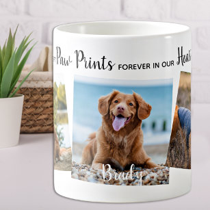 Personalised Paw Prints In Our Hearts Pet Memorial Coffee Mug