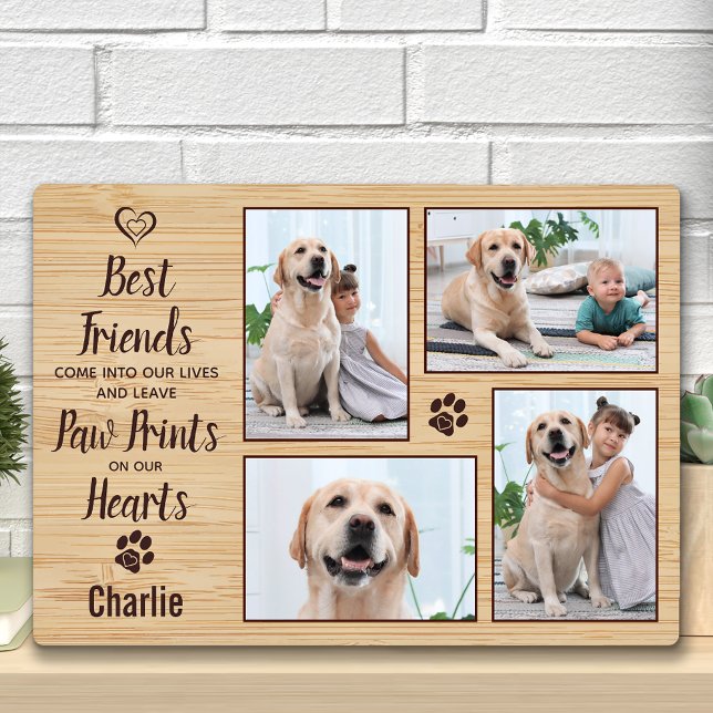 Personalised Paw Prints Pet Memorial Photo Collage Plaque (Creator Uploaded)