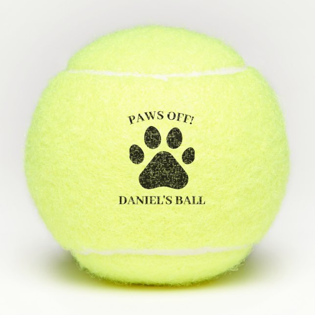 Personalised Paws Off! Tennis Balls (Front)