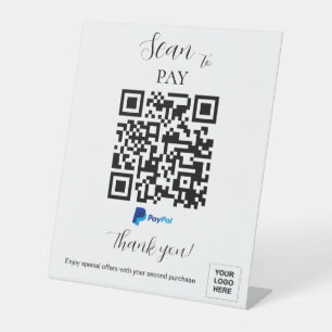 Personalised Payment QR code Modern Pedestal Sign