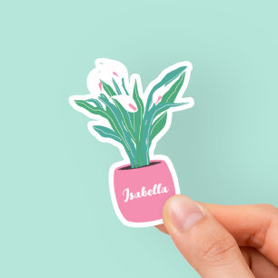 Personalised Peace Lily Houseplant Sticker