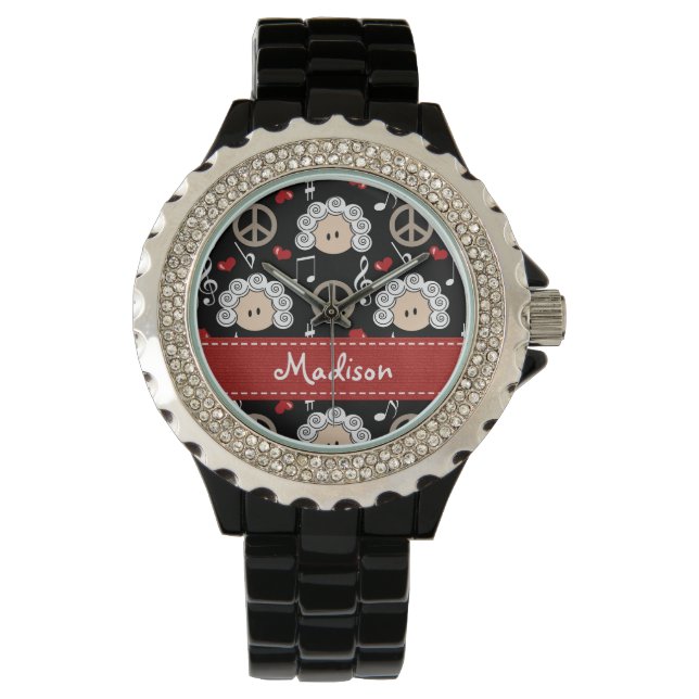 Personalised Peace Love Beethoven Watch (Front)