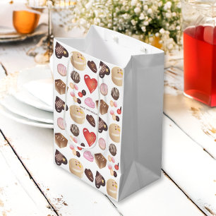 Personalised Peace Love Chocolate Candy Heart Medium Gift Bag