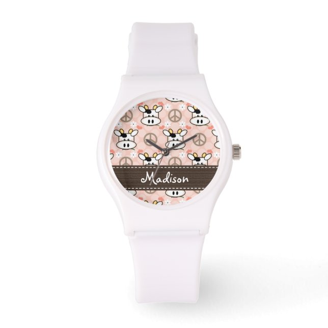 Personalised Peace Love Cows Watch (Front)
