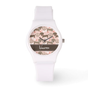Personalised Peace Love Doxie Watch