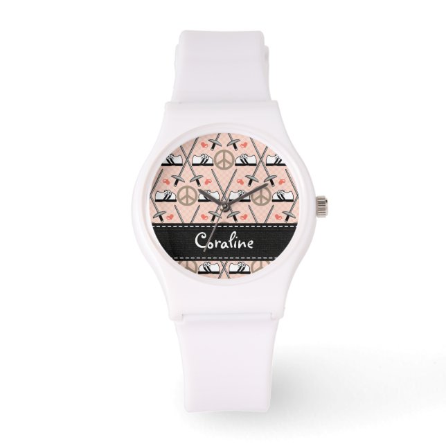 Personalised Peace Love Fencing Watch (Front)