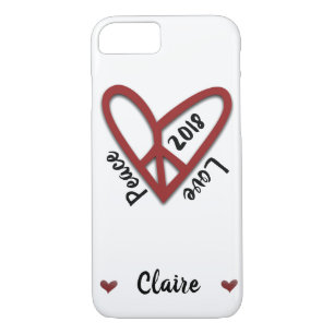 Personalised Peace-Love Heart iPhone Case