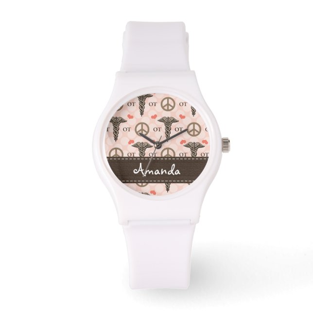 Personalised Peace Love Occupational Therapy Watch (Front)