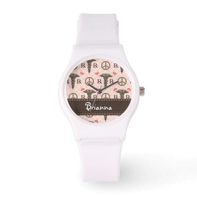 Personalised Peace Love Pharmacy Watch (Front)