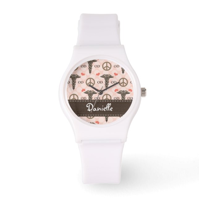 Personalised Peace Love Pharmacy Watch (Front)