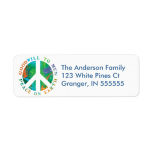 Personalised Peace on Earth Address Labels