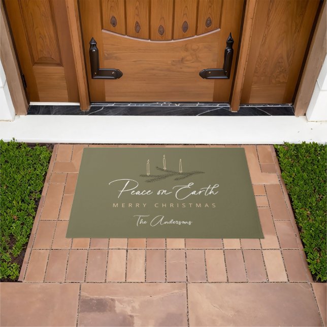 Personalised Peace on Earth Christmas Doormat (Outdoor)