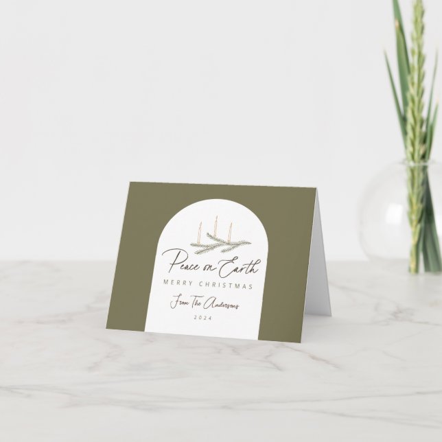 Personalised Peace on Earth Christmas Folded Card (Front)
