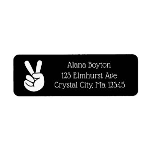 Personalised Peace Sign Return Mailing Label