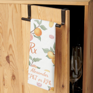 Personalised Peach & Apricot Pharmacy Tea Towel