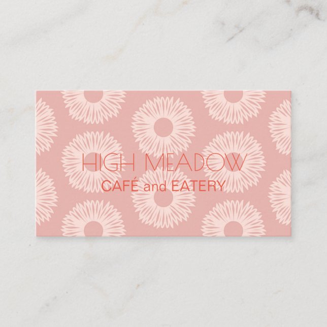 Personalised "Peach Blooms" (American) Business Card (Front)