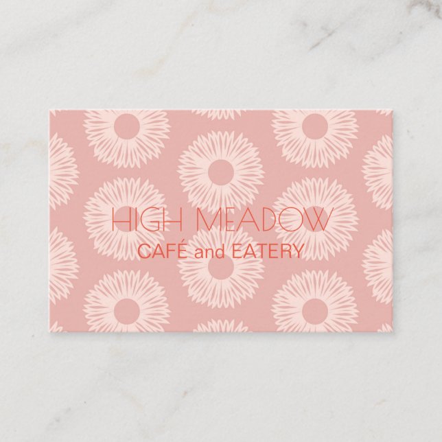 Personalised "Peach Blooms" (UK/Euro) Business Card (Front)