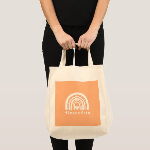 Personalised Peach Boho Tote Bag