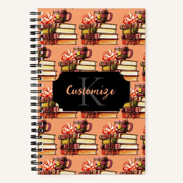 Personalised Peach Books And Tea (Front)