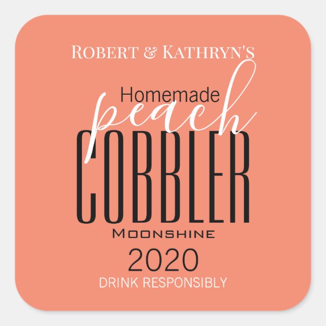 Personalised "Peach Cobbler" Label (Front)
